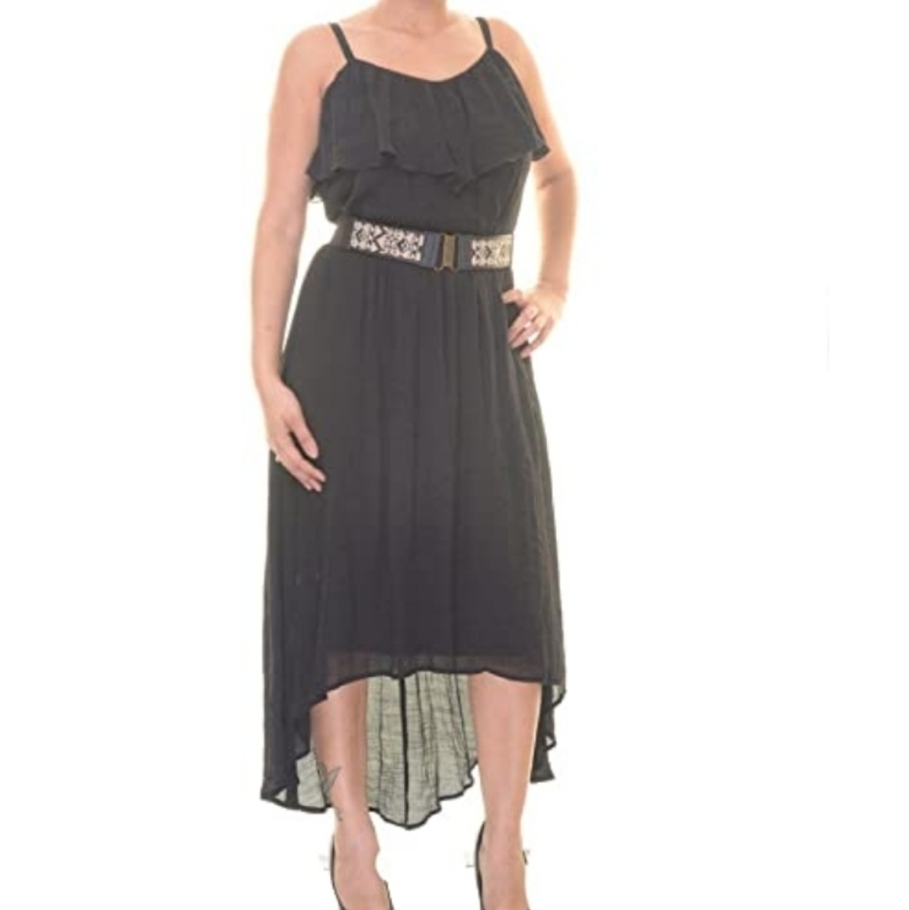 AGB Women's ruffled hi-low casual dress